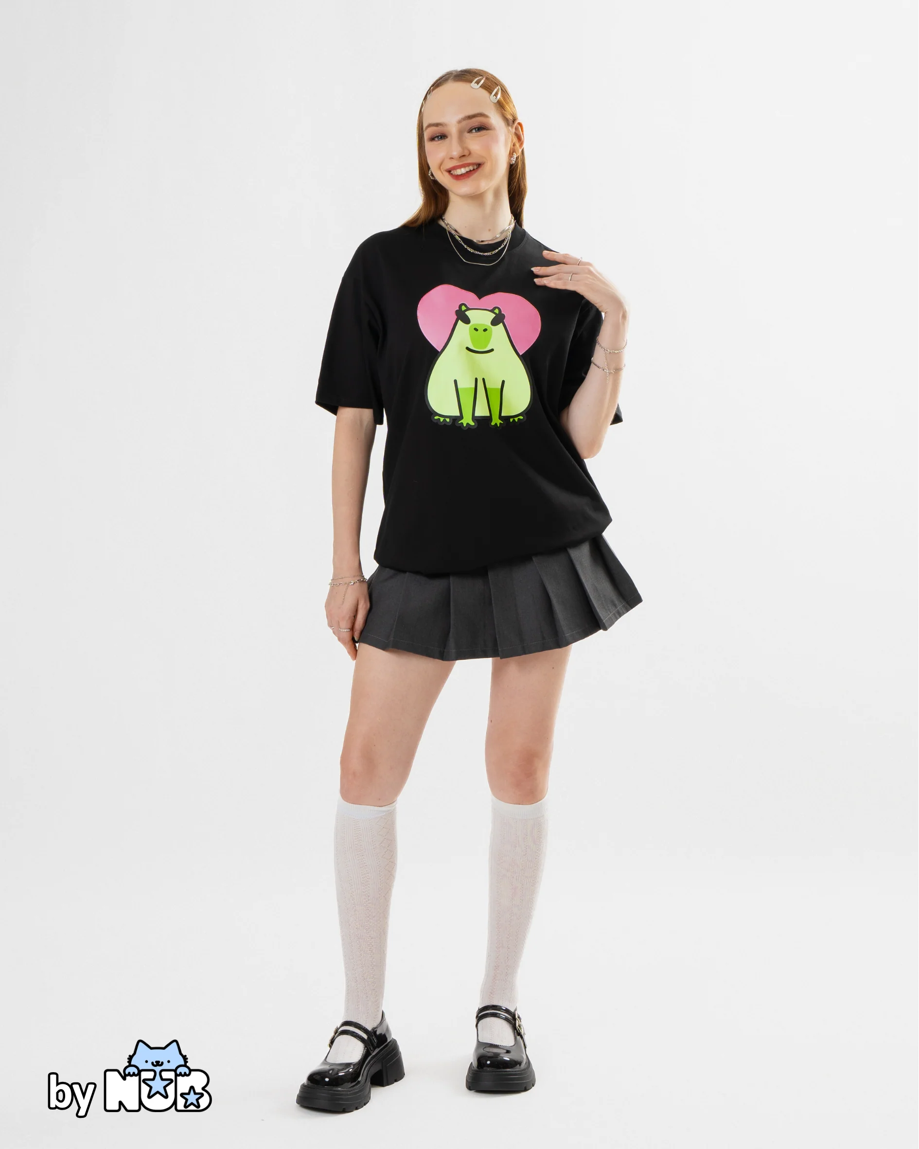 Alien Capybara Black T-Shirt - Image 3