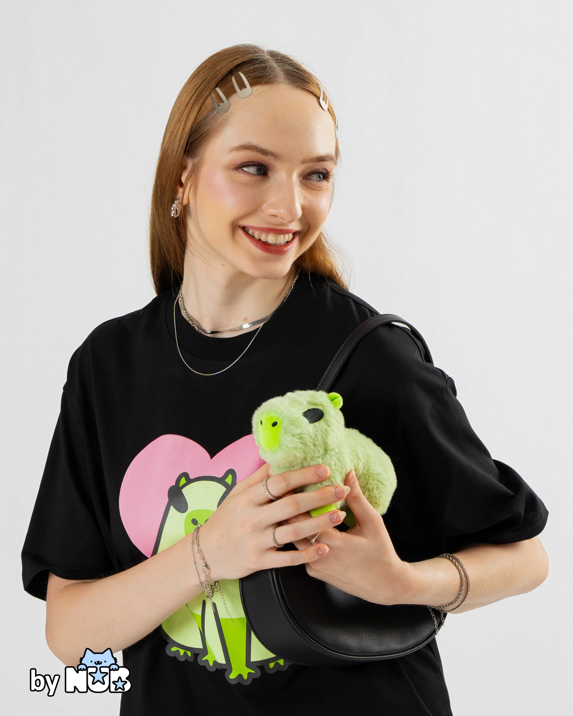 Alien Capybara Black T-Shirt - Image 5