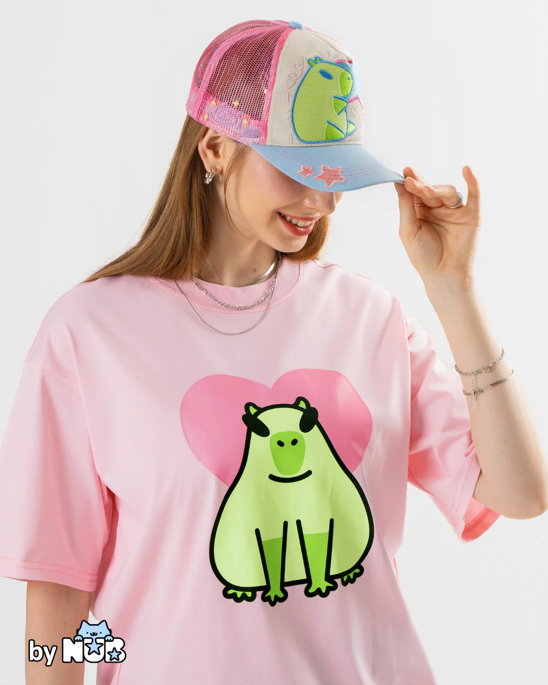 Alien Capybara Pink T-Shirt - Image 5