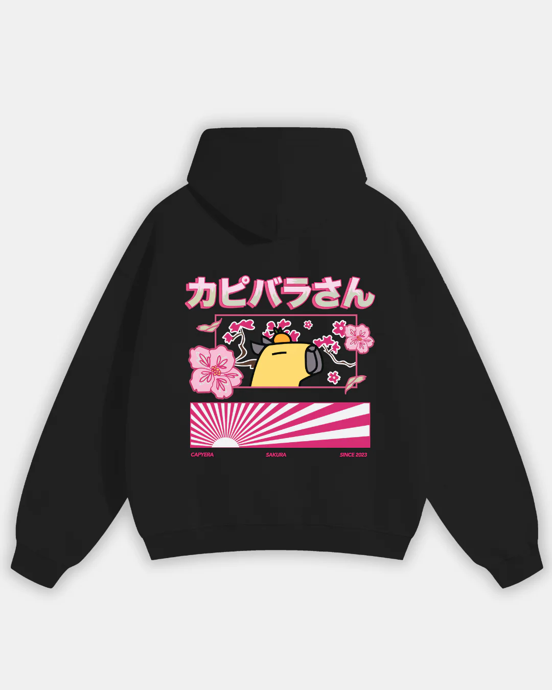 Anime Capybara Hoodie - Black - Image 7