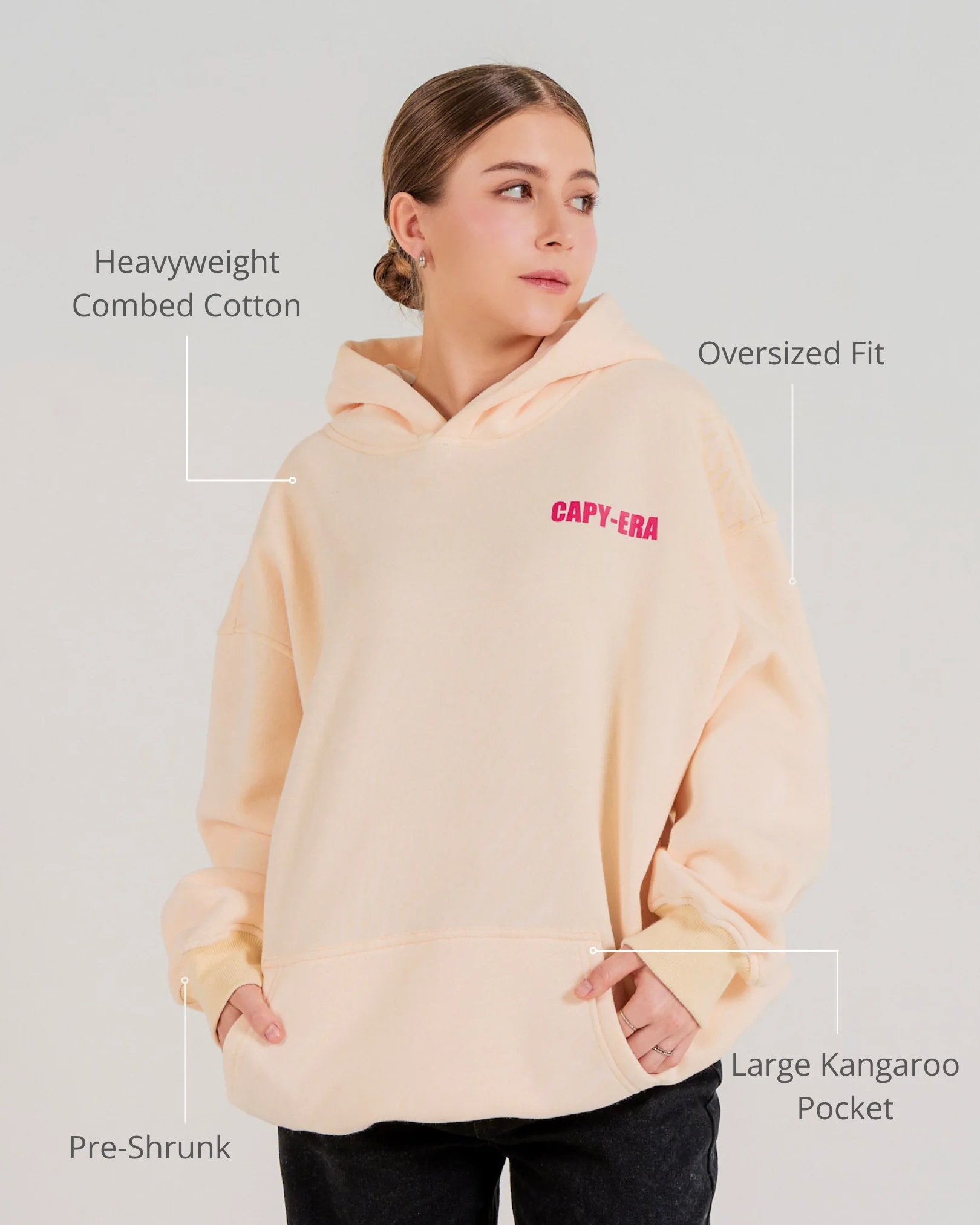 Anime Capybara Hoodie - Off White - Image 3
