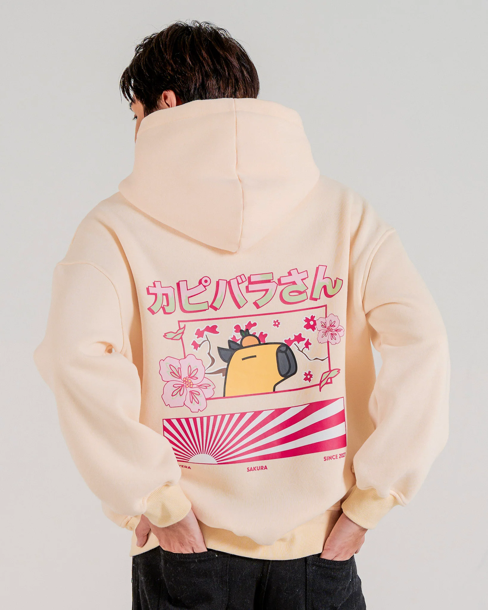 Anime Capybara Hoodie - Off White - Image 4