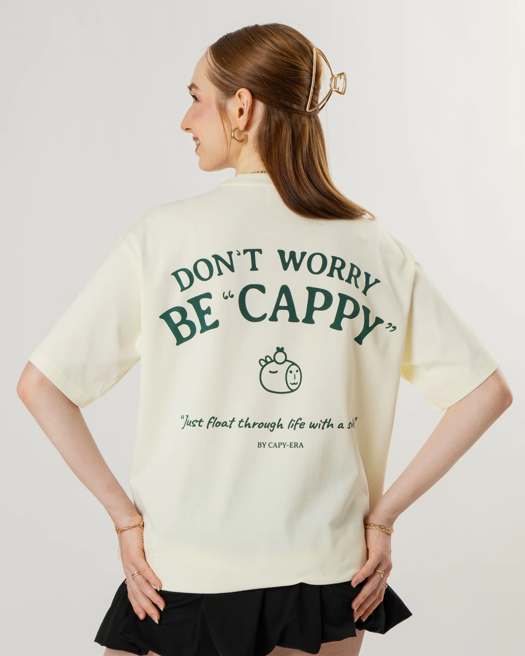 Don't Worry Be Cappy Tee - Cream