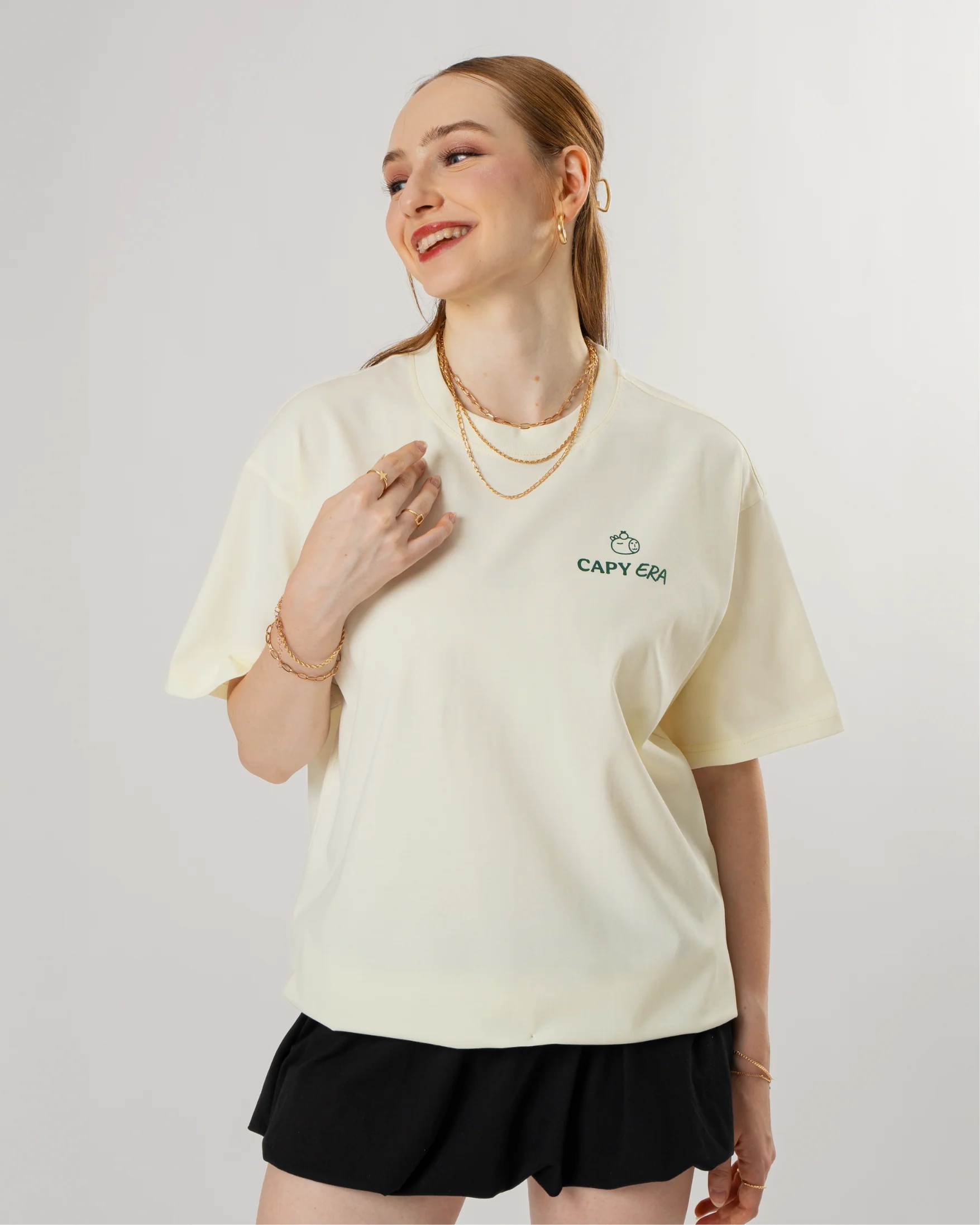 Don't Worry Be Cappy Tee - Cream - Image 4