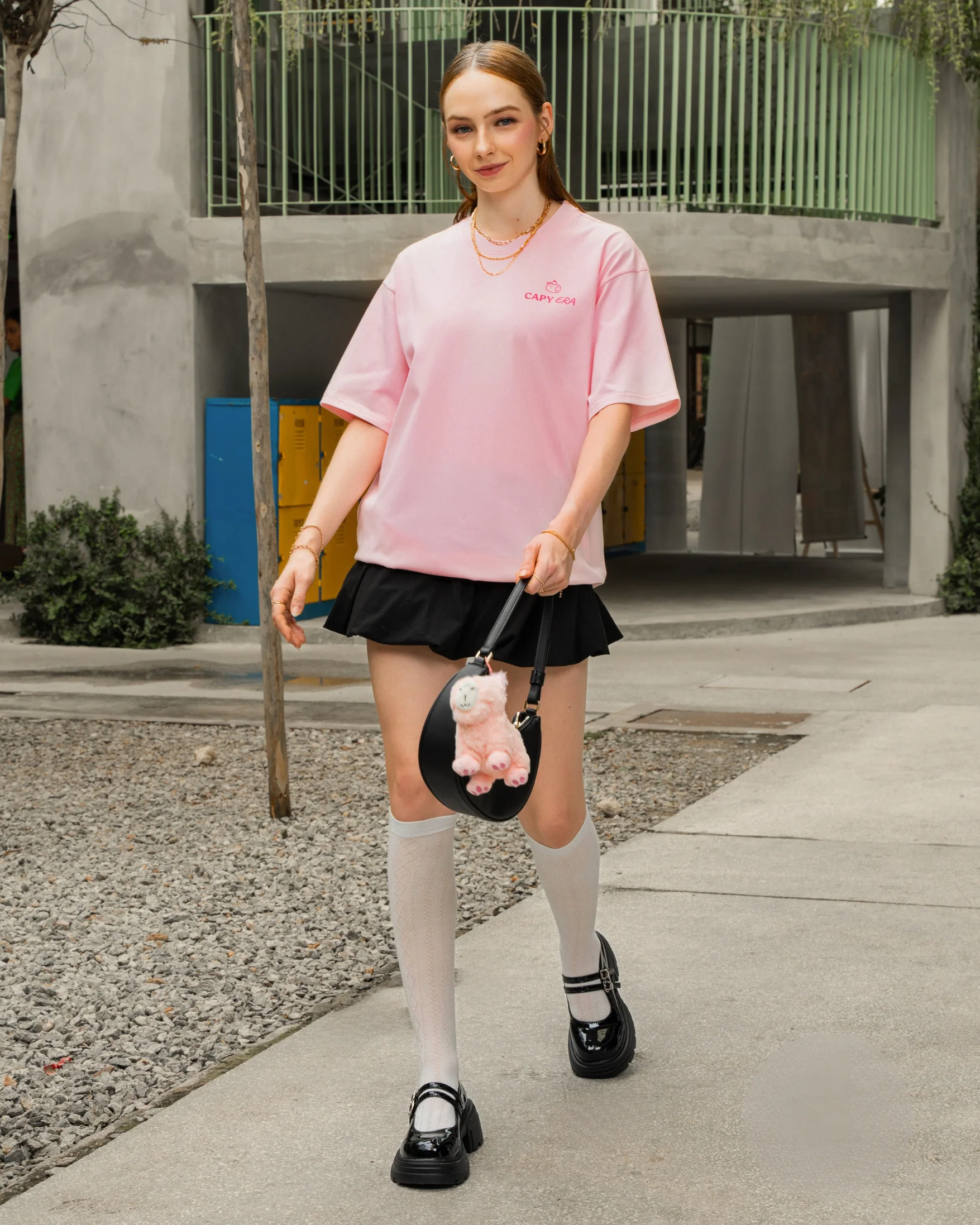 Don't Worry Be Cappy Tee - Pink - Image 3