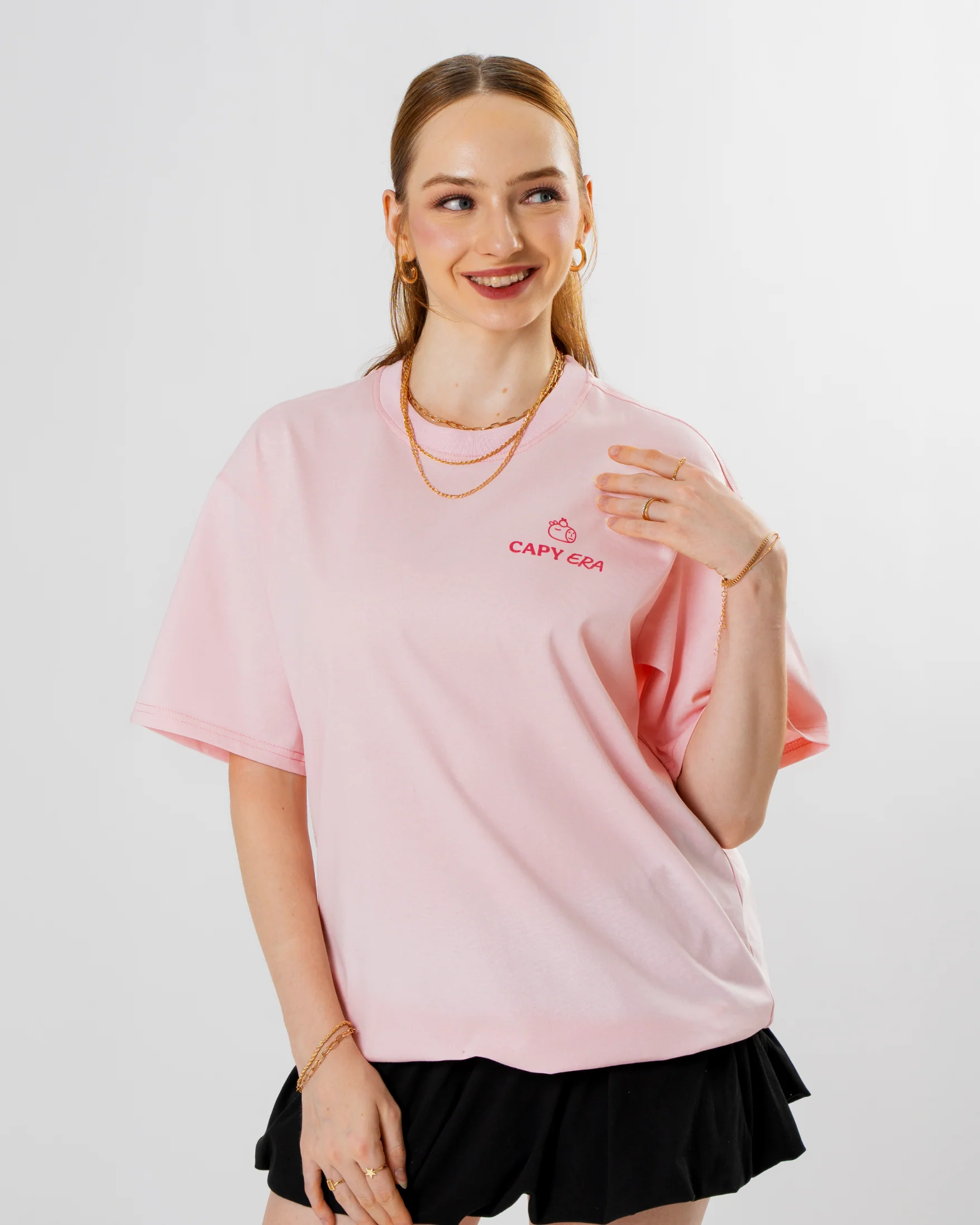 Don't Worry Be Cappy Tee - Pink - Image 4