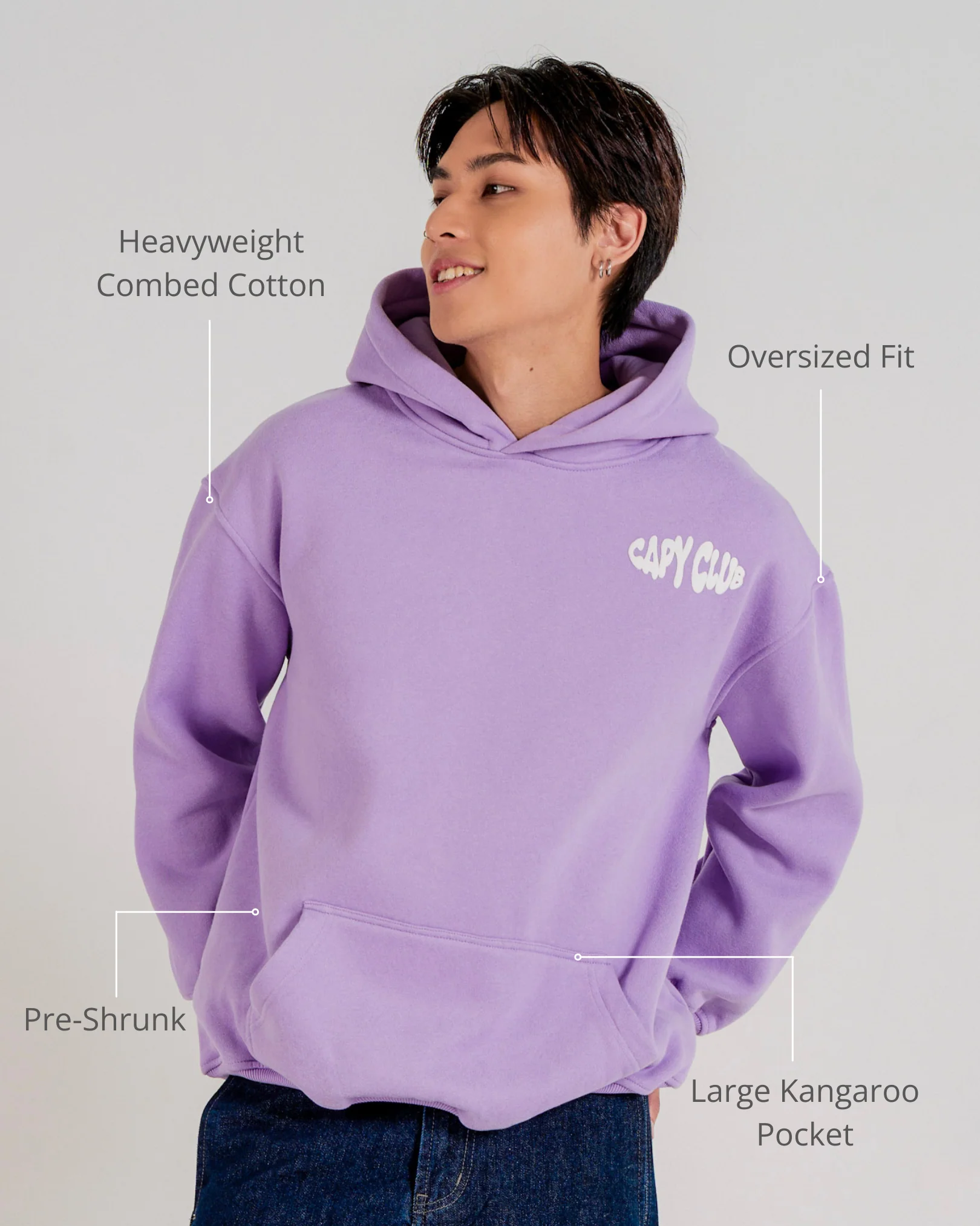Born To Chill Hoodie - Lilac - Image 3