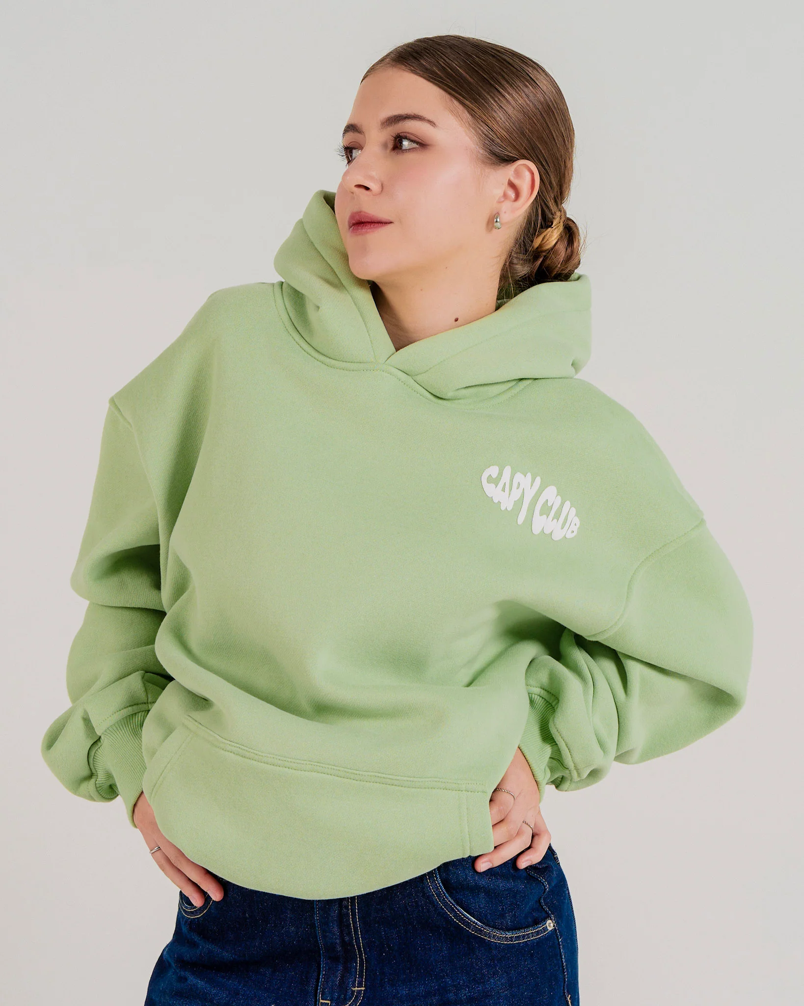 Born To Chill Hoodie - Sage Green - Image 4
