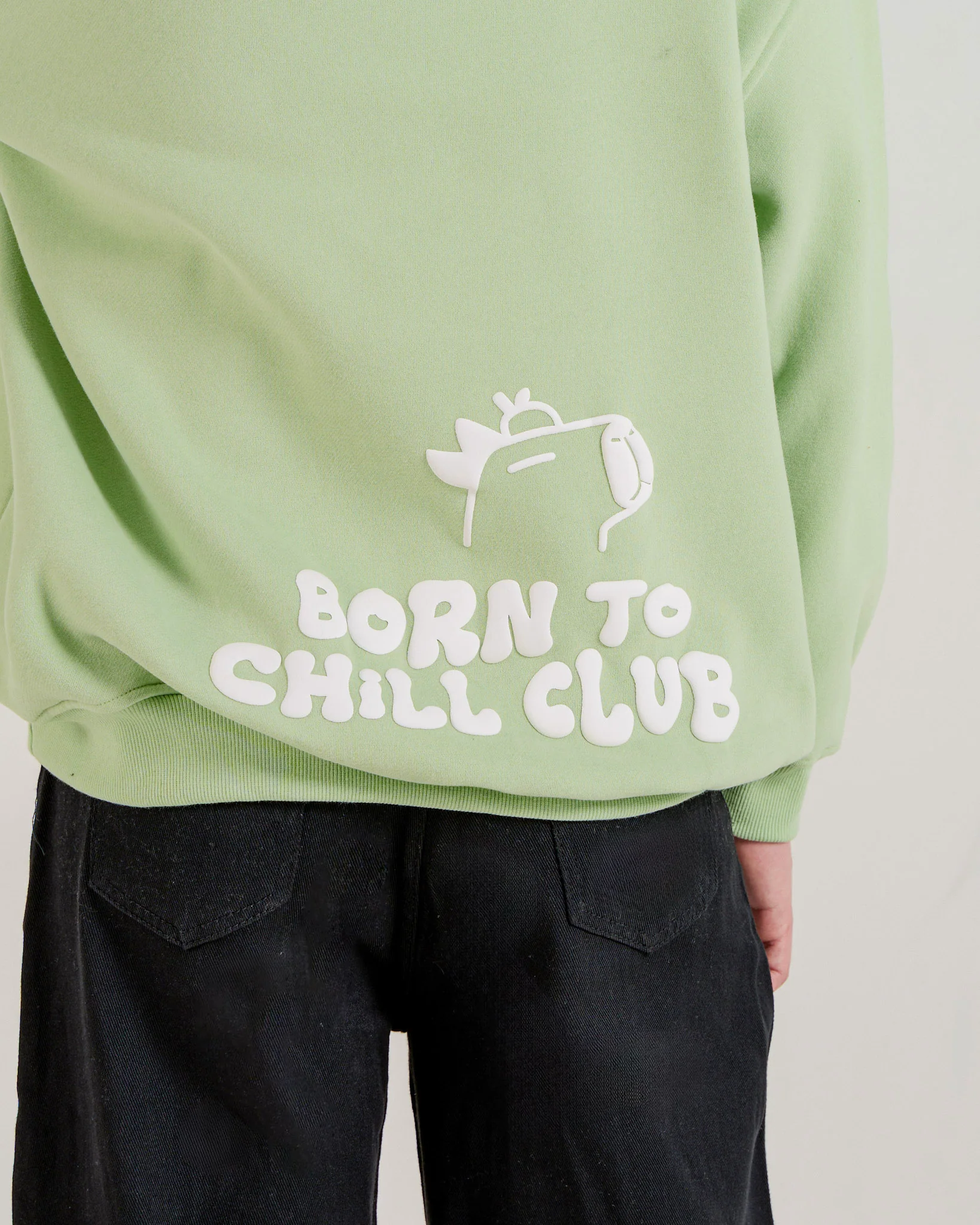 Born To Chill Hoodie - Sage Green - Image 6