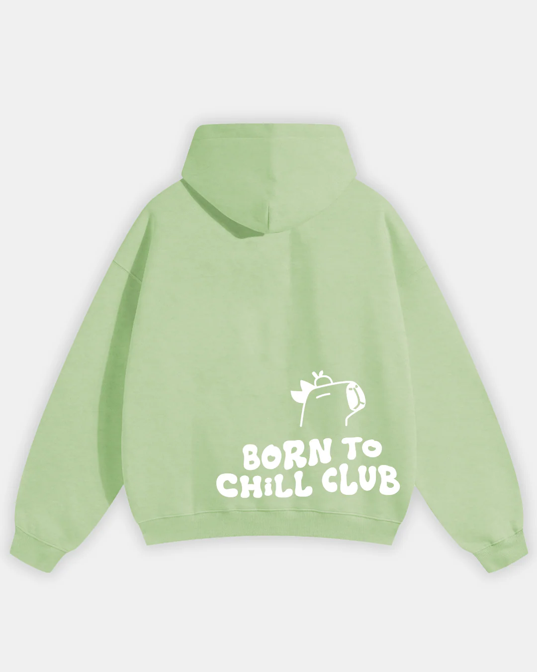 Born To Chill Hoodie - Sage Green - Image 7