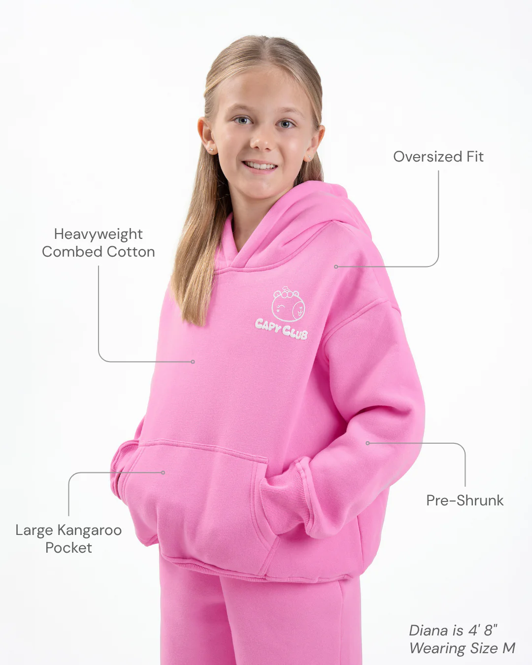 Chonky Capybara - Kids Hoodie: Cherry 🍒 - Image 4