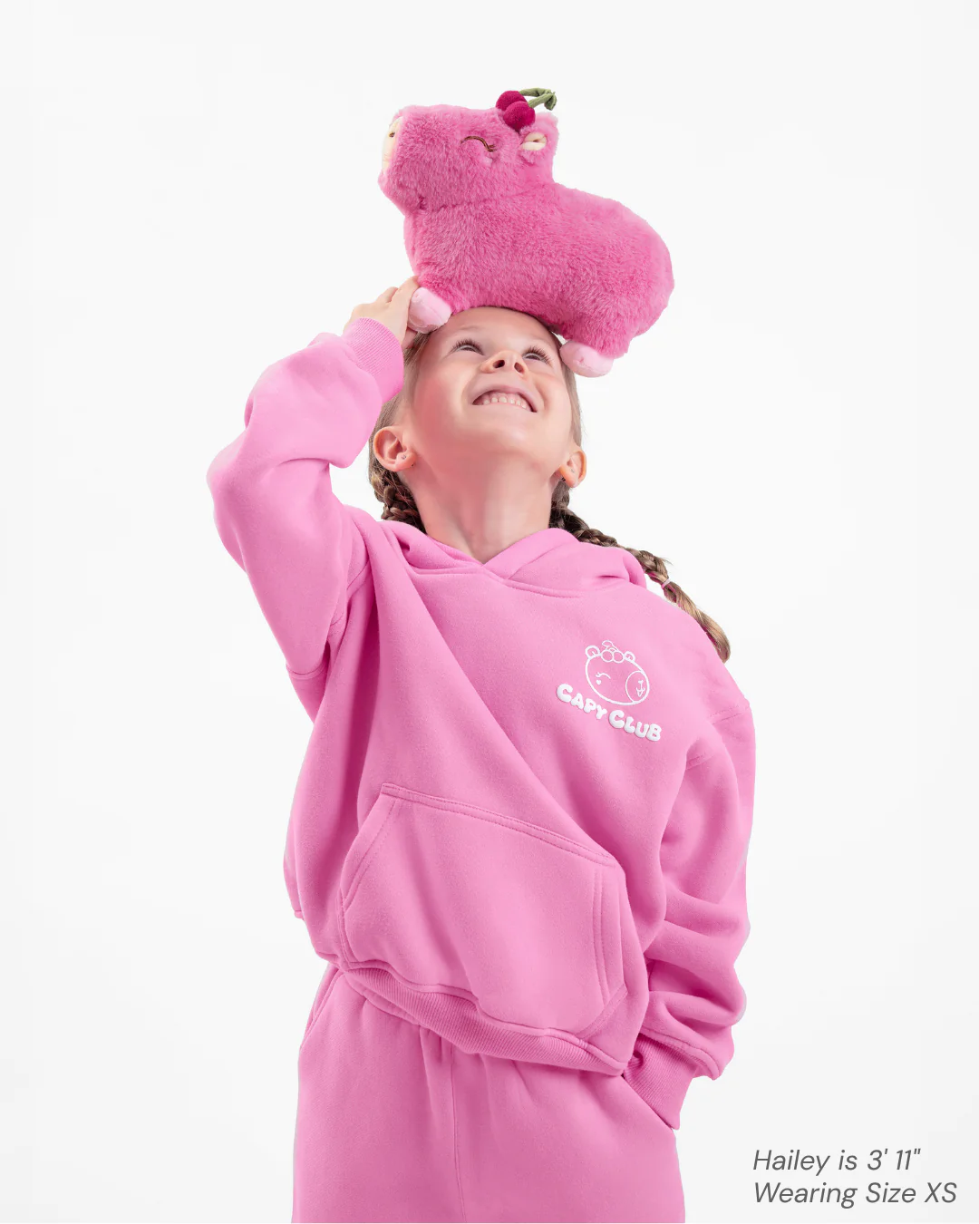 Chonky Capybara - Kids Hoodie: Cherry 🍒 - Image 7