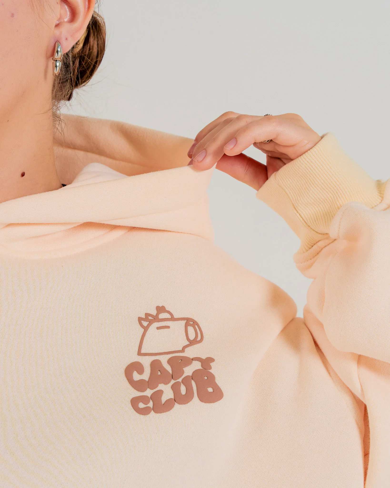 Chonky Capybara Hoodie - Off White - Image 4