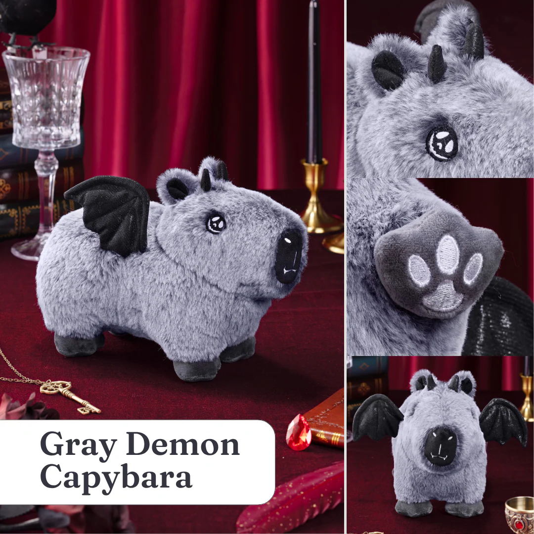 Demon Capybara Plushie - Gray - Image 12