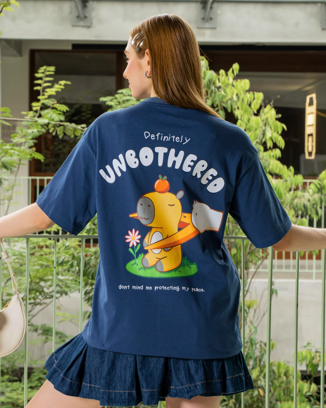 Unbothered Tee - Navy Blue - Image 3