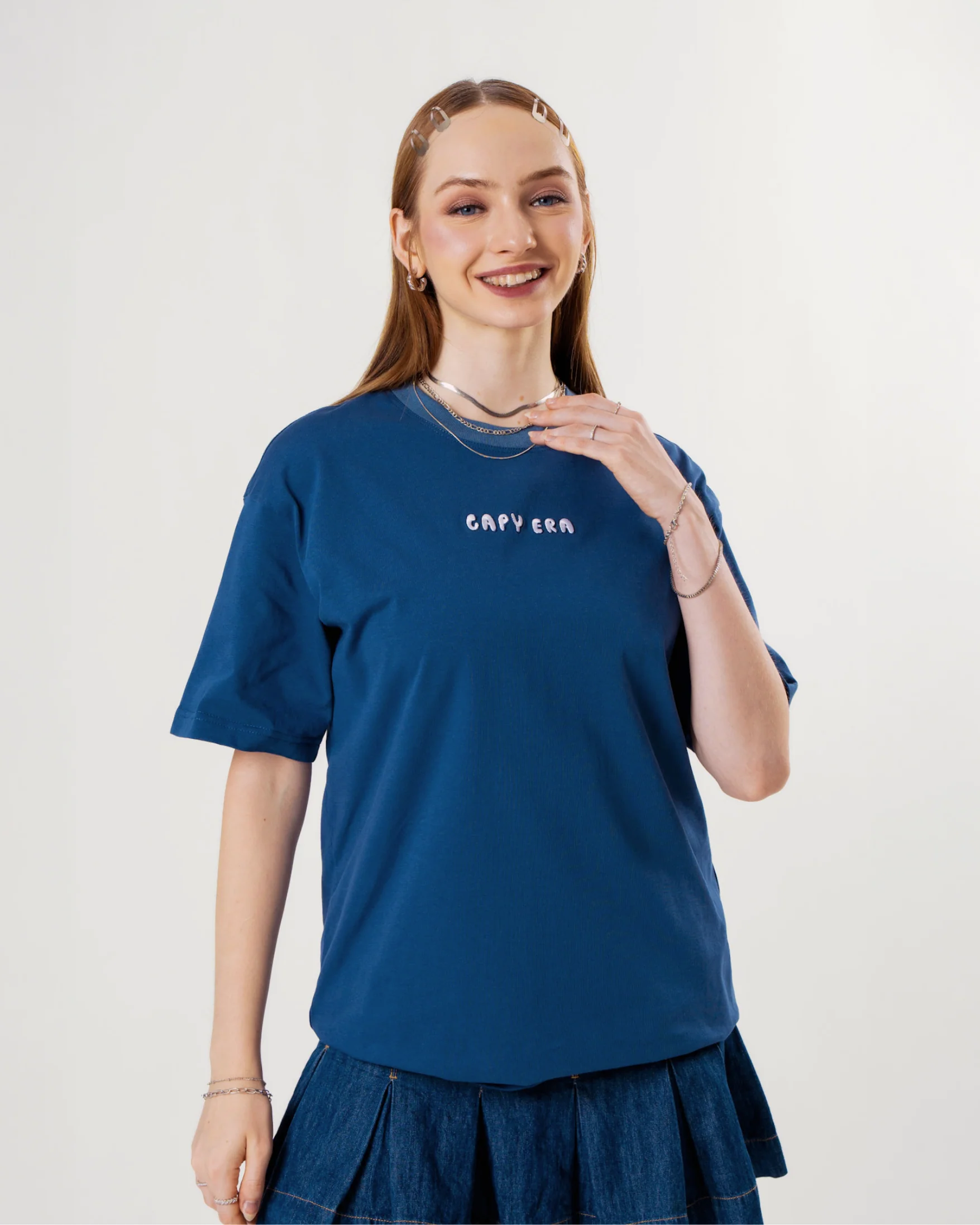 Unbothered Tee - Navy Blue - Image 5