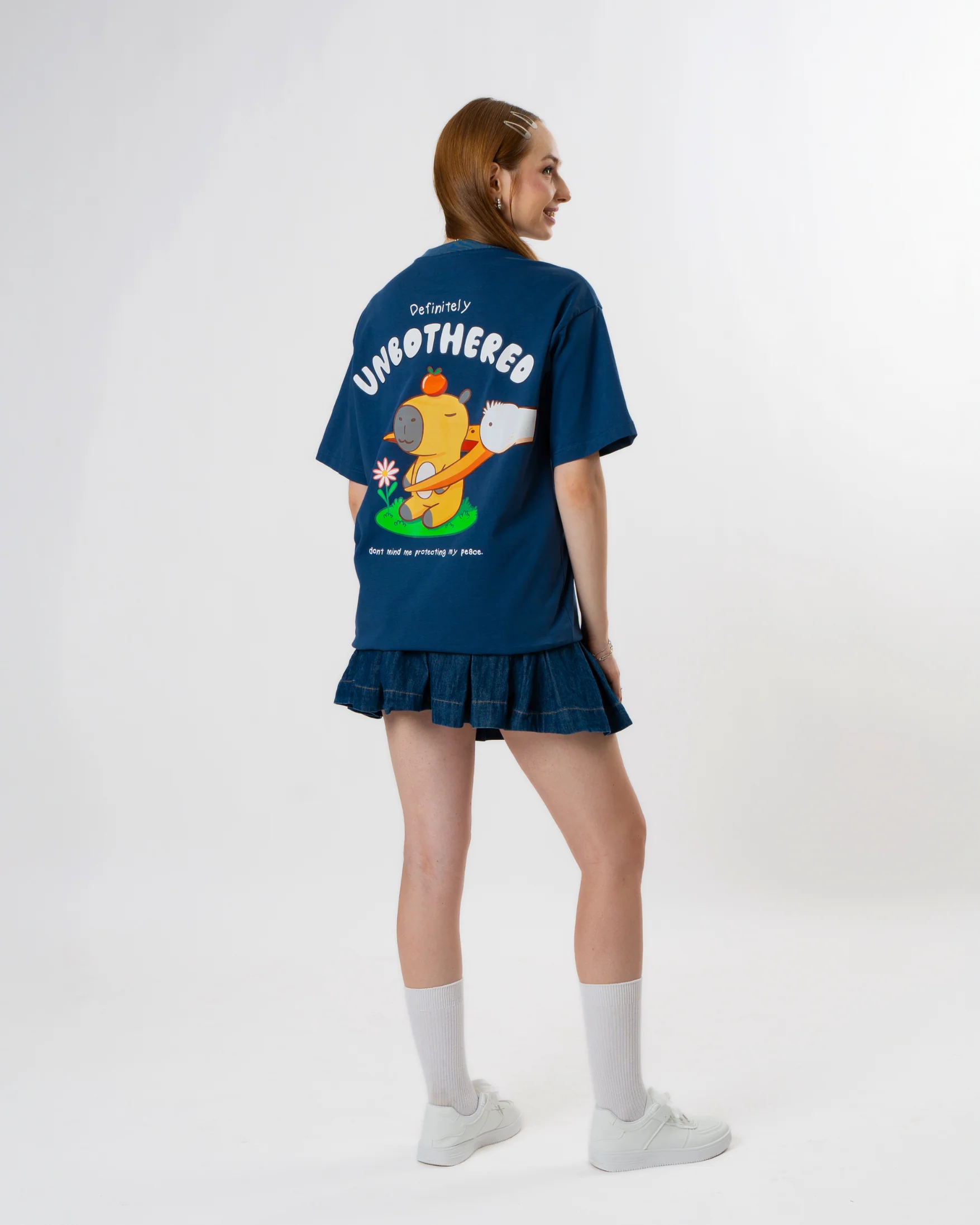 Unbothered Tee - Navy Blue - Image 6