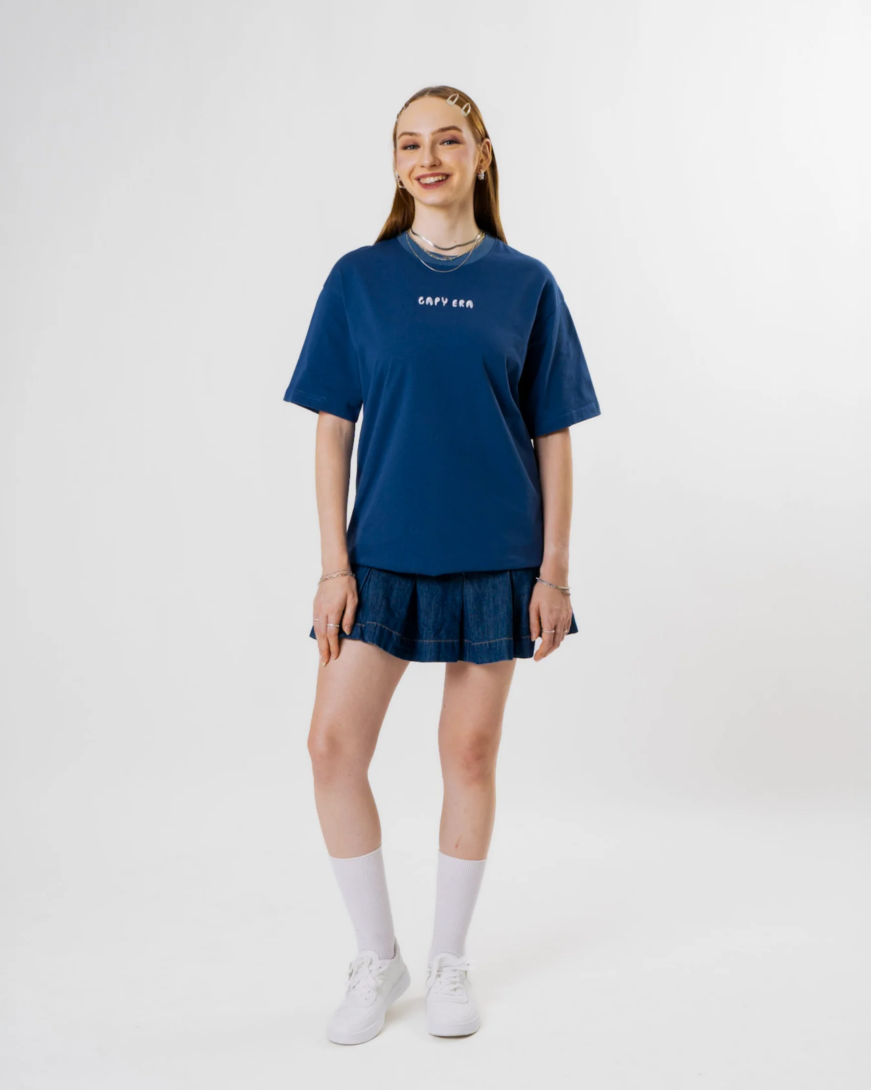 Unbothered Tee - Navy Blue - Image 7