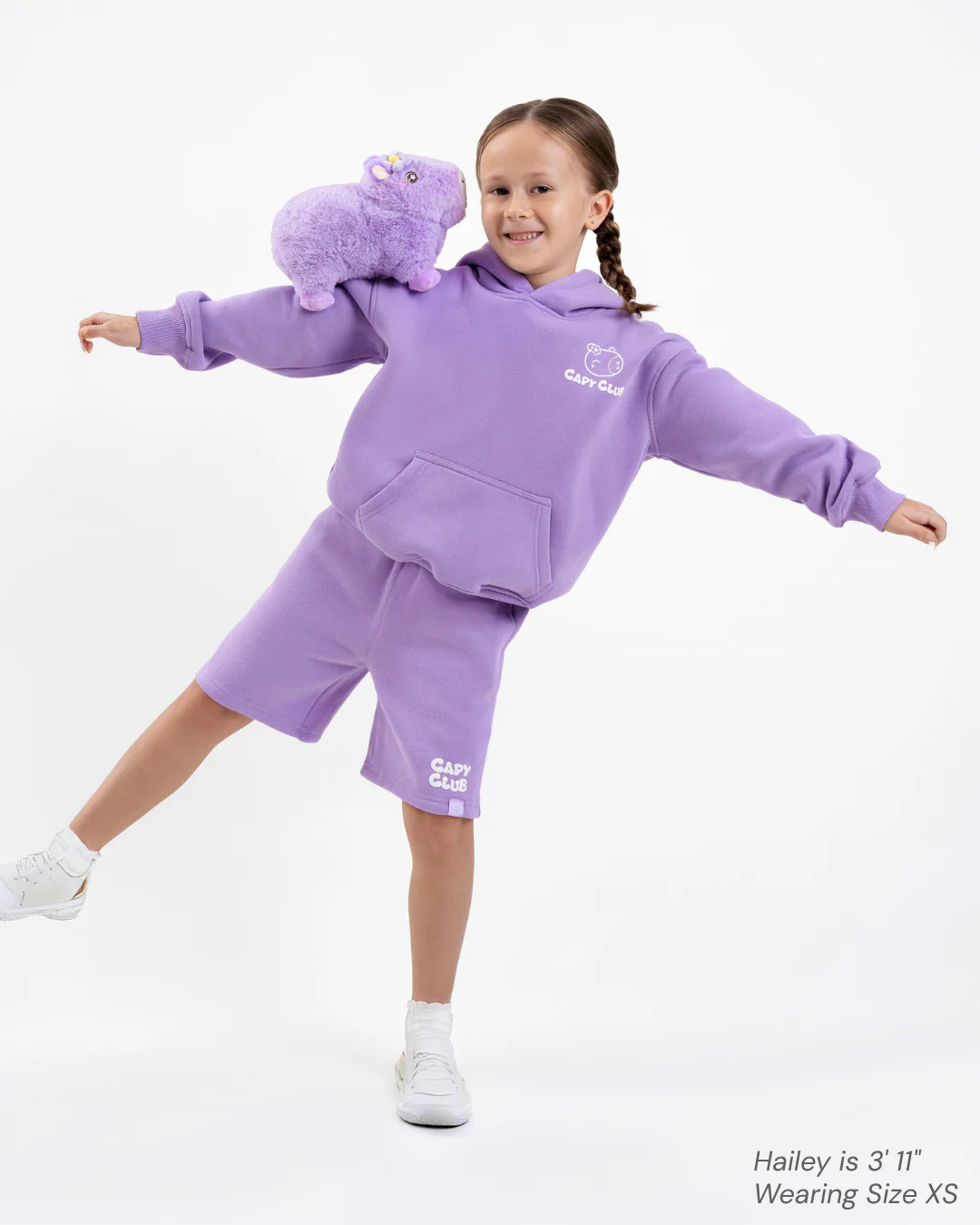 Chonky Capybara - Kids Hoodie: Violet 💜 - Image 7